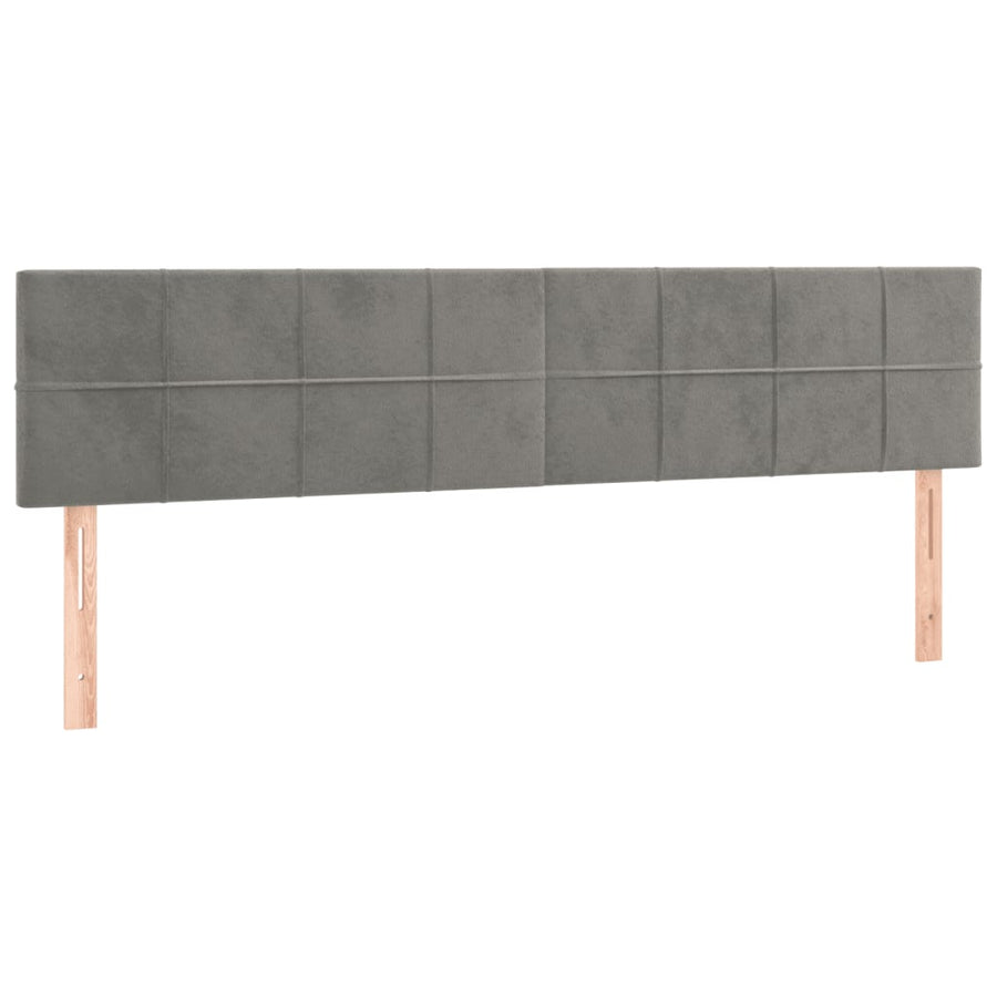Boxspring met matras en LED fluweel lichtgrijs 120x190 cm 120 x 190 cm Lichtgrijs