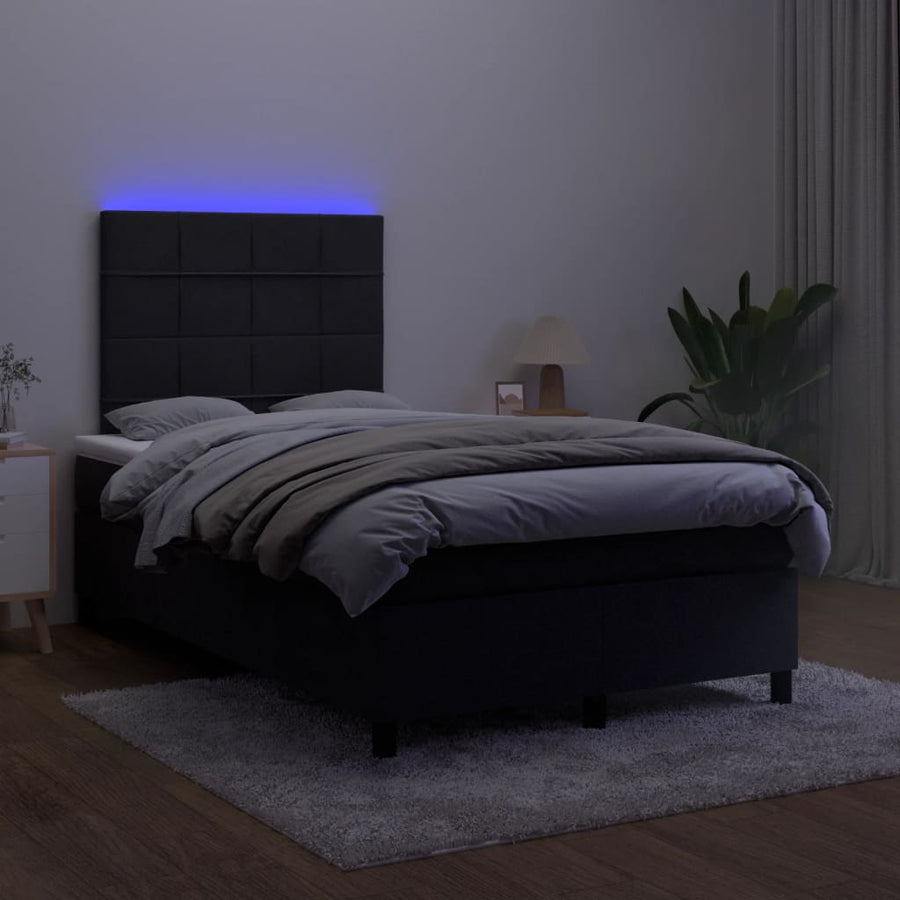 Boxspring met matras en LED fluweel zwart 120x190 cm 120 x 190 cm Zwart