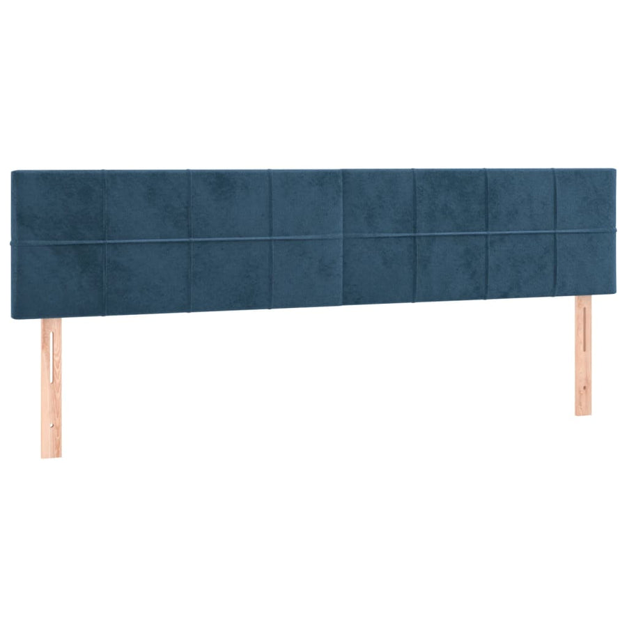 Boxspring met matras en LED fluweel donkerblauw 120x190 cm 120 x 190 cm Blok met vierkanten