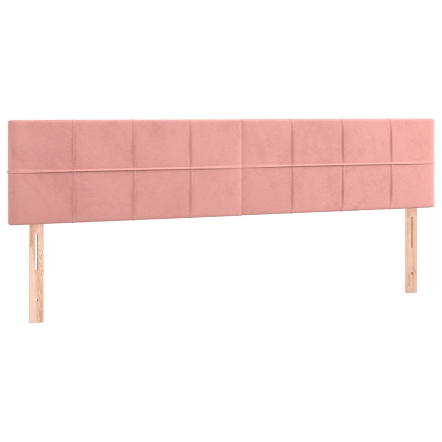 Boxspring met matras en LED fluweel roze 120x190 cm 120 x 190 cm Blok met vierkanten