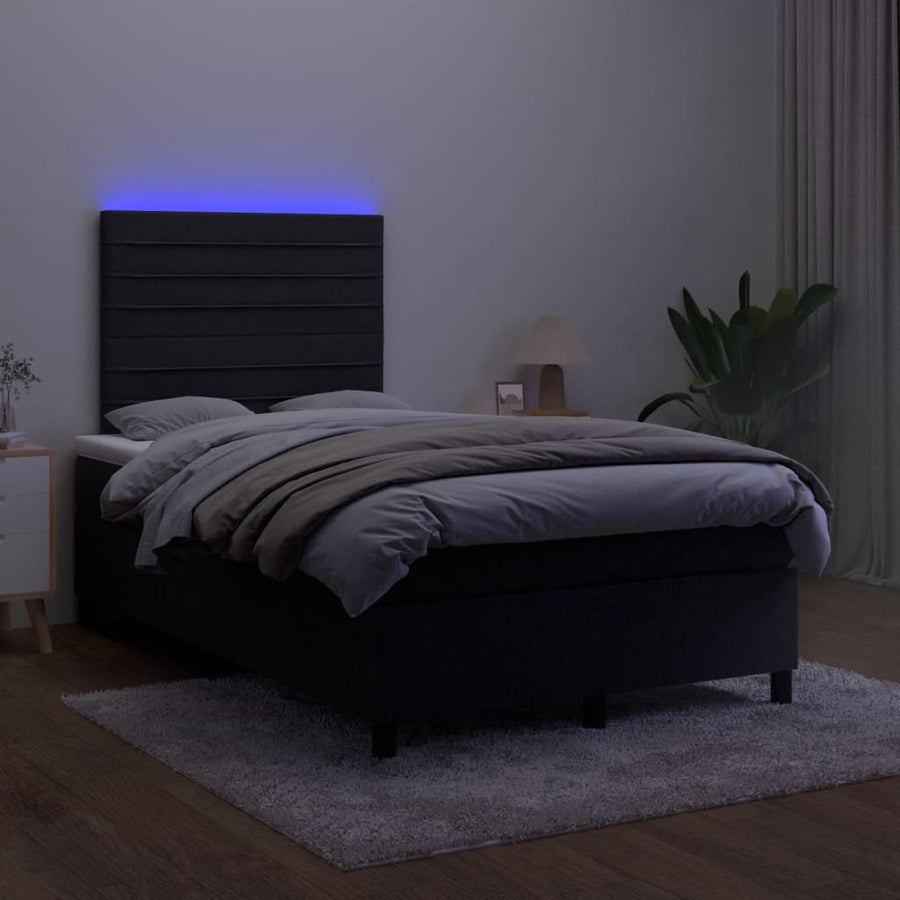 Boxspring met matras en LED fluweel zwart 120x190 cm 120 x 190 cm Zwart