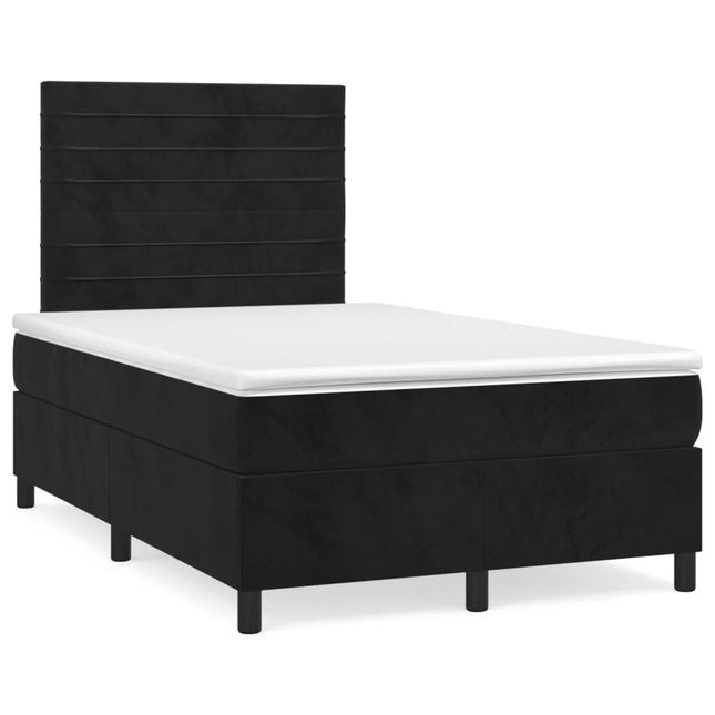 Boxspring met matras en LED fluweel zwart 120x190 cm 120 x 190 cm Zwart