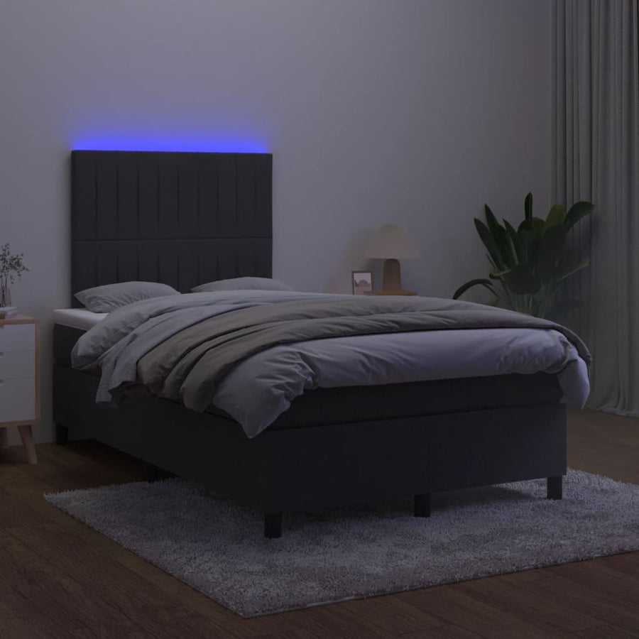 Boxspring met matras en LED fluweel zwart 120x190 cm 120 x 190 cm Zwart