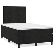 Boxspring met matras en LED 120x190 cm zwart fluweel