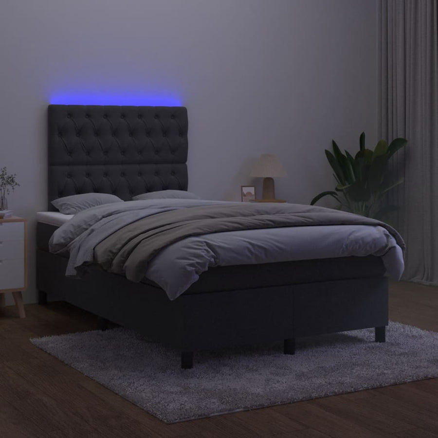 Boxspring met matras en LED fluweel zwart 120x190 cm 120 x 190 cm Zwart