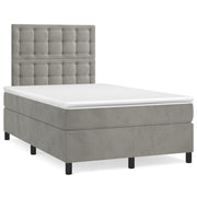 Boxspring 120x190 cm fluweel lichtgrijs met LED