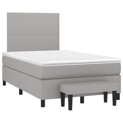 Boxspring met matras stof lichtgrijs 120x190 cm 120 x 190 cm Lichtgrijs