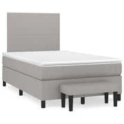 Boxspring met matras 120x190 cm lichtgrijs