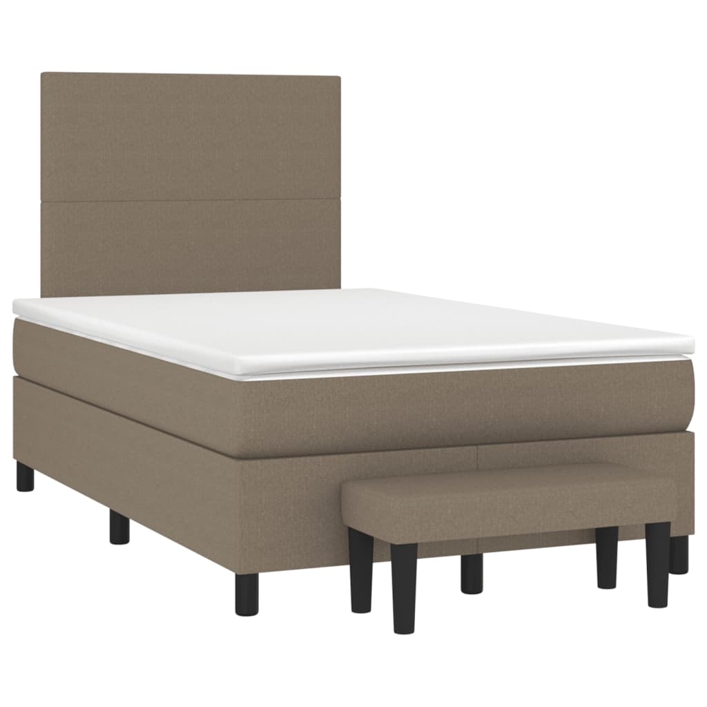 Boxspring met matras stof taupe 120x190 cm