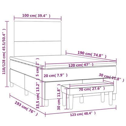 Boxspring met matras stof crèmekleurig 120x190 cm