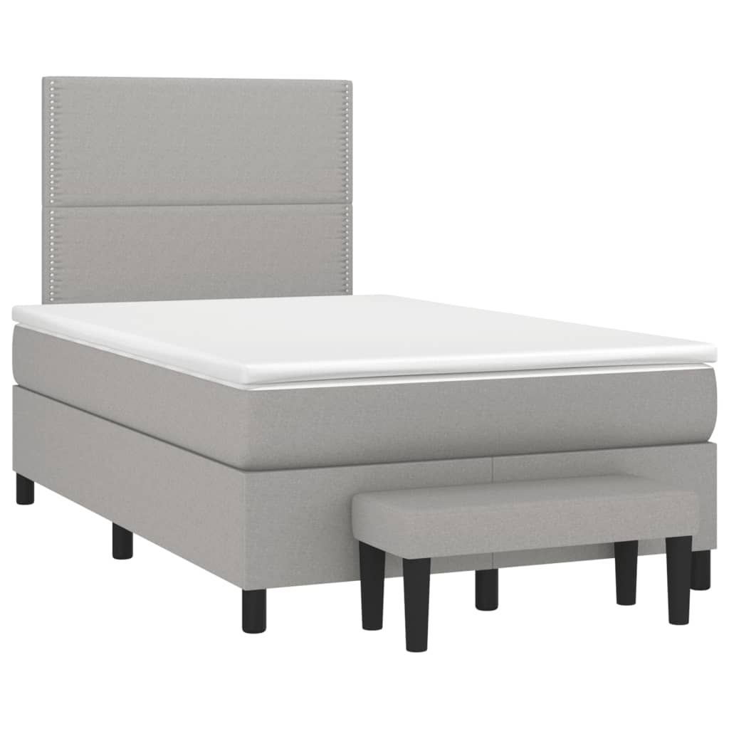 Boxspring met matras stof lichtgrijs 120x190 cm 120 x 190 cm Lichtgrijs