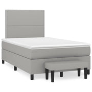 Boxspring met matras 120x190 cm lichtgrijs