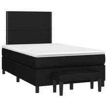 Boxspring met matras stof zwart 120x190 cm 120 x 190 cm Zwart