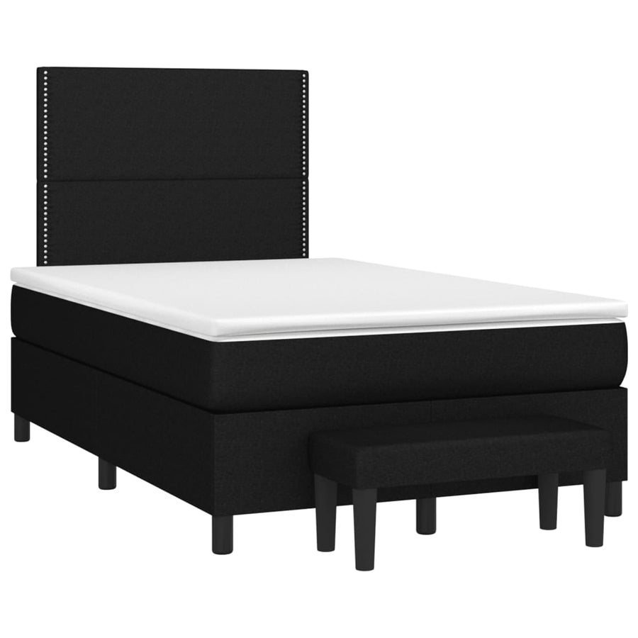 Boxspring met matras stof zwart 120x190 cm 120 x 190 cm Zwart