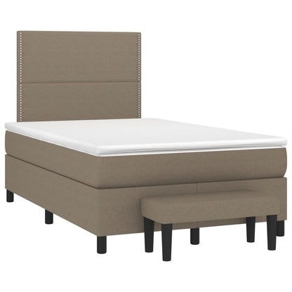 Boxspring met matras stof taupe 120x190 cm