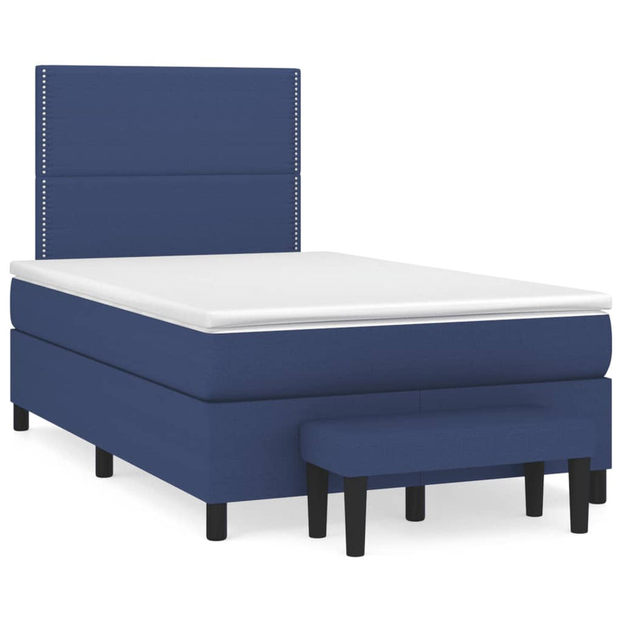 Boxspring Met Matras Stof 120 x 190 cm Blauw