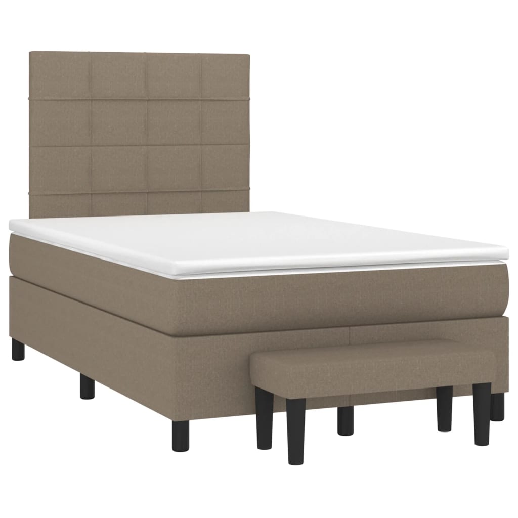 Boxspring met matras stof taupe 120x190 cm