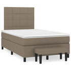 Box spring with mattress fabric taupe 120x190 cm