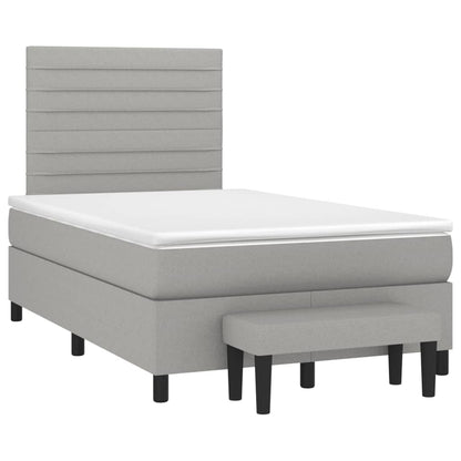 Boxspring met matras stof lichtgrijs 120x190 cm 120 x 190 cm Lichtgrijs