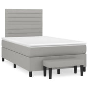 Boxspring met matras 120x190 cm lichtgrijs