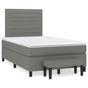 Boxspring 120x190 cm stof donkergrijs