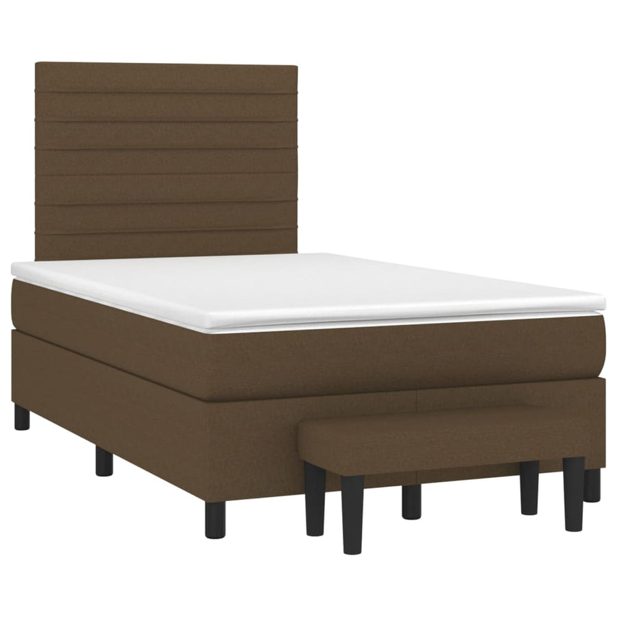 Boxspring met matras stof donkerbruin 120x190 cm 120 x 190 cm Donkerbruin