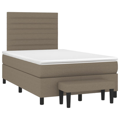 Boxspring met matras stof taupe 120x190 cm
