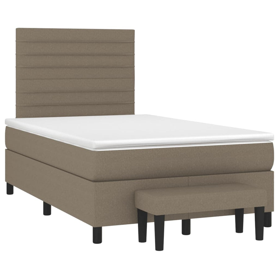 Boxspring met matras stof taupe 120x190 cm