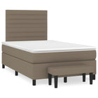 Box spring with mattress fabric taupe 120x190 cm