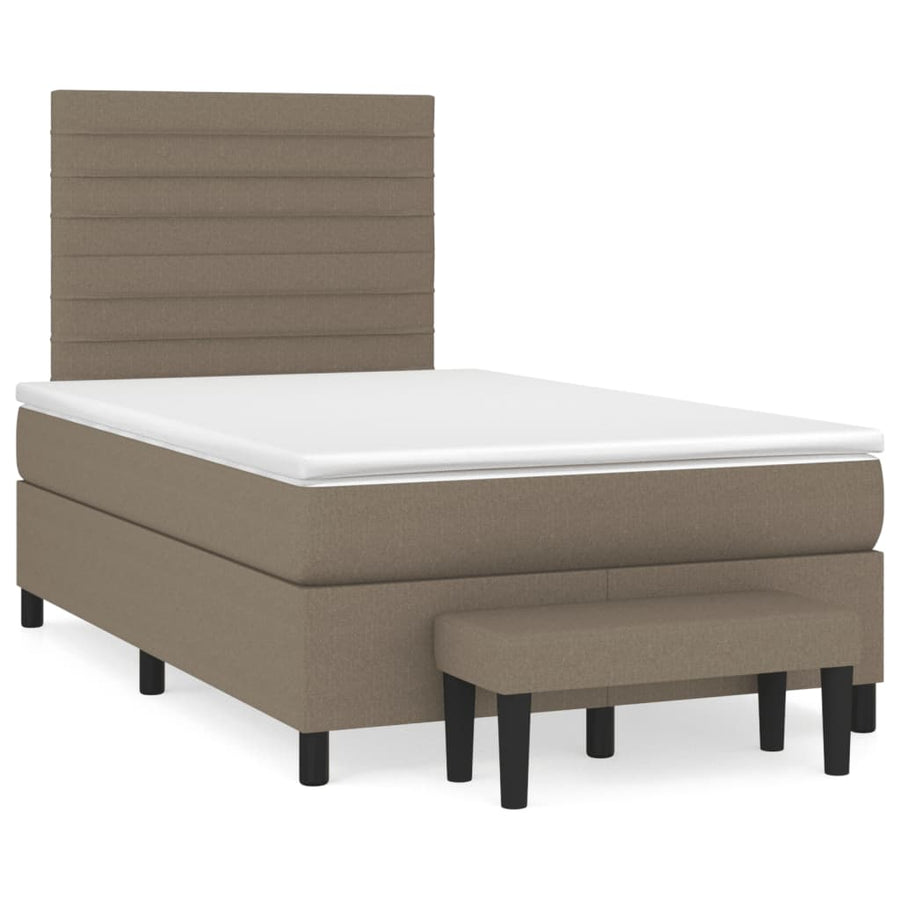 Boxspring met matras stof taupe 120x190 cm