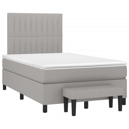Boxspring met matras stof lichtgrijs 120x190 cm 120 x 190 cm Lichtgrijs