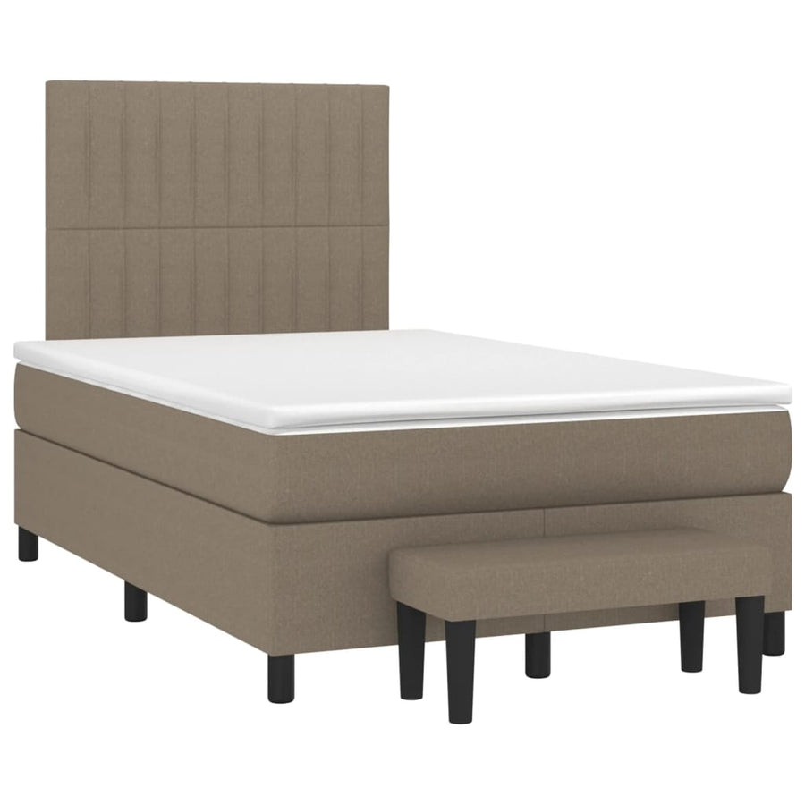 Boxspring met matras stof taupe 120x190 cm