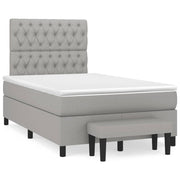 Boxspring met matras 120x190 cm lichtgrijs stof