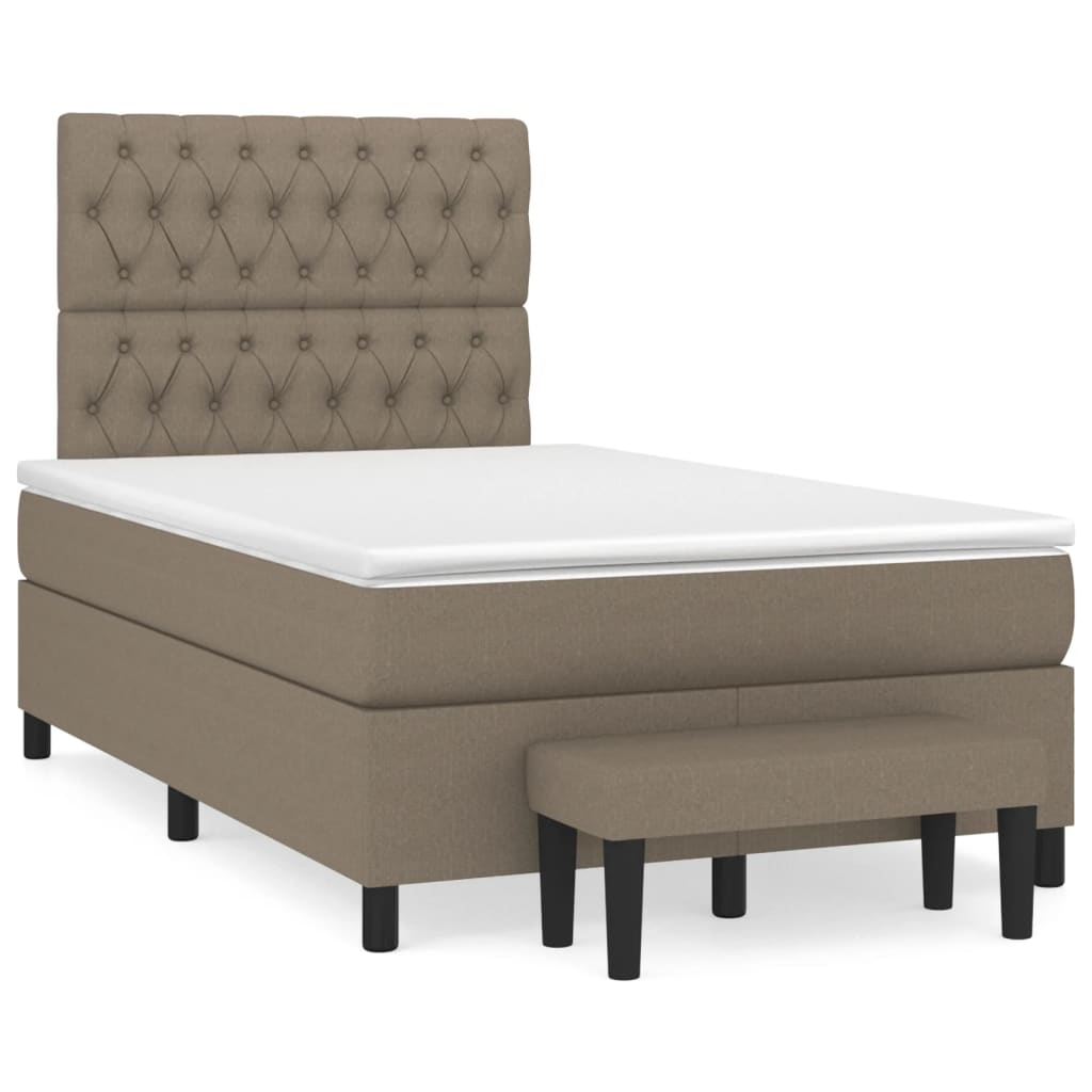 Boxspring met matras stof taupe 120x190 cm