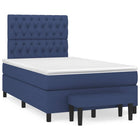 Boxspring met matras 120x190 cm blauw stof
