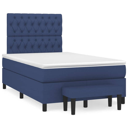 Boxspring Met Matras Stof 120 x 190 cm Blauw