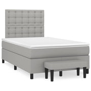 Boxspring met matras 120x190 cm lichtgrijs