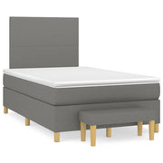 Boxspring met matras 120x190 cm donkergrijs stof