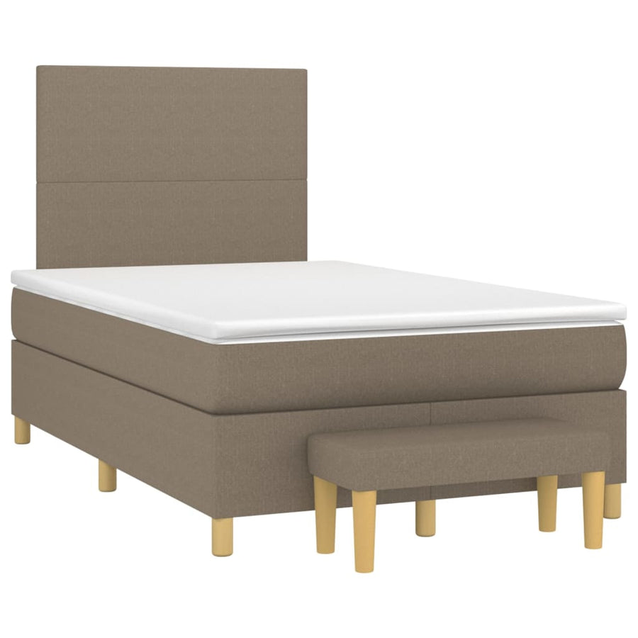 Boxspring met matras stof taupe 120x190 cm