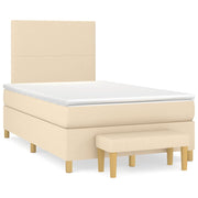 Boxspring met matras 120x190 cm crèmekleurig