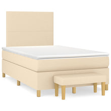 Boxspring Met Matras Stof Kleurig 120 x 190 cm Crème