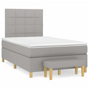 Boxspring met matras 120x190 cm lichtgrijs