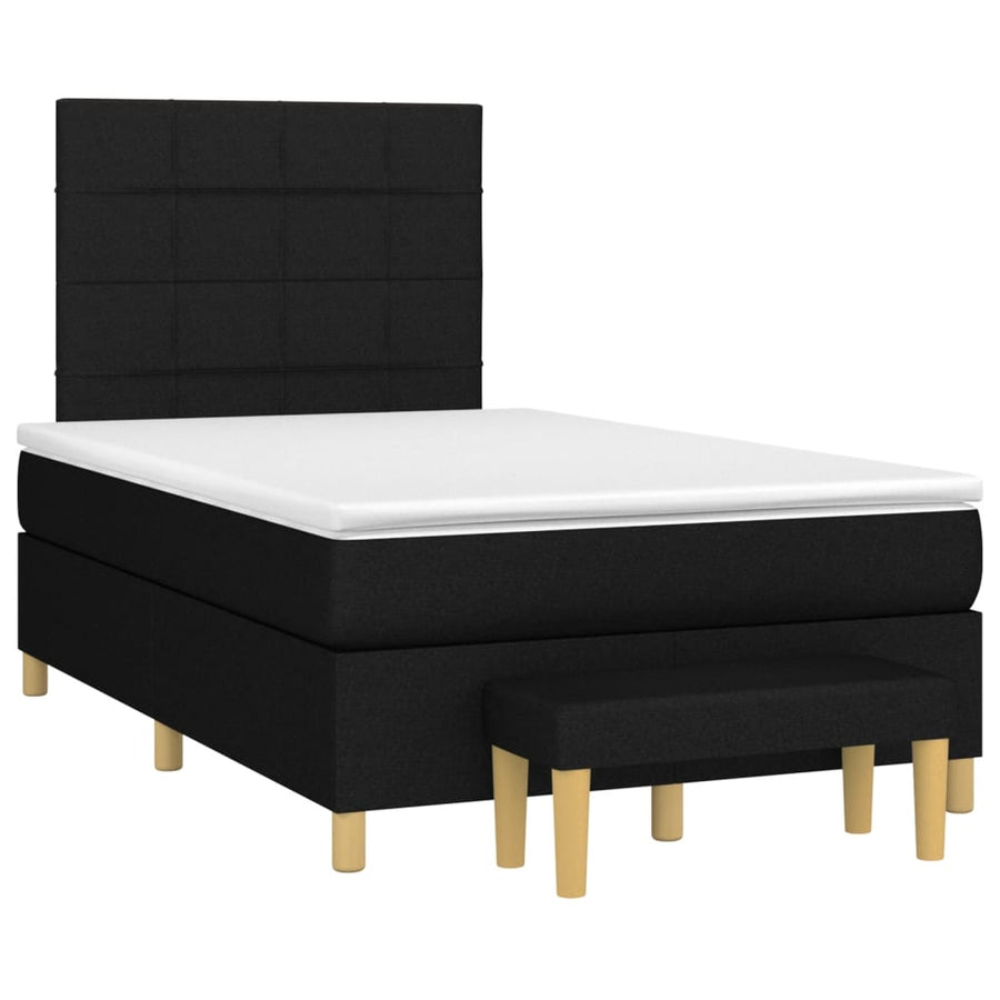 Boxspring met matras stof zwart 120x190 cm 120 x 190 cm Zwart