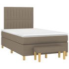 Box spring with mattress fabric taupe 120x190 cm