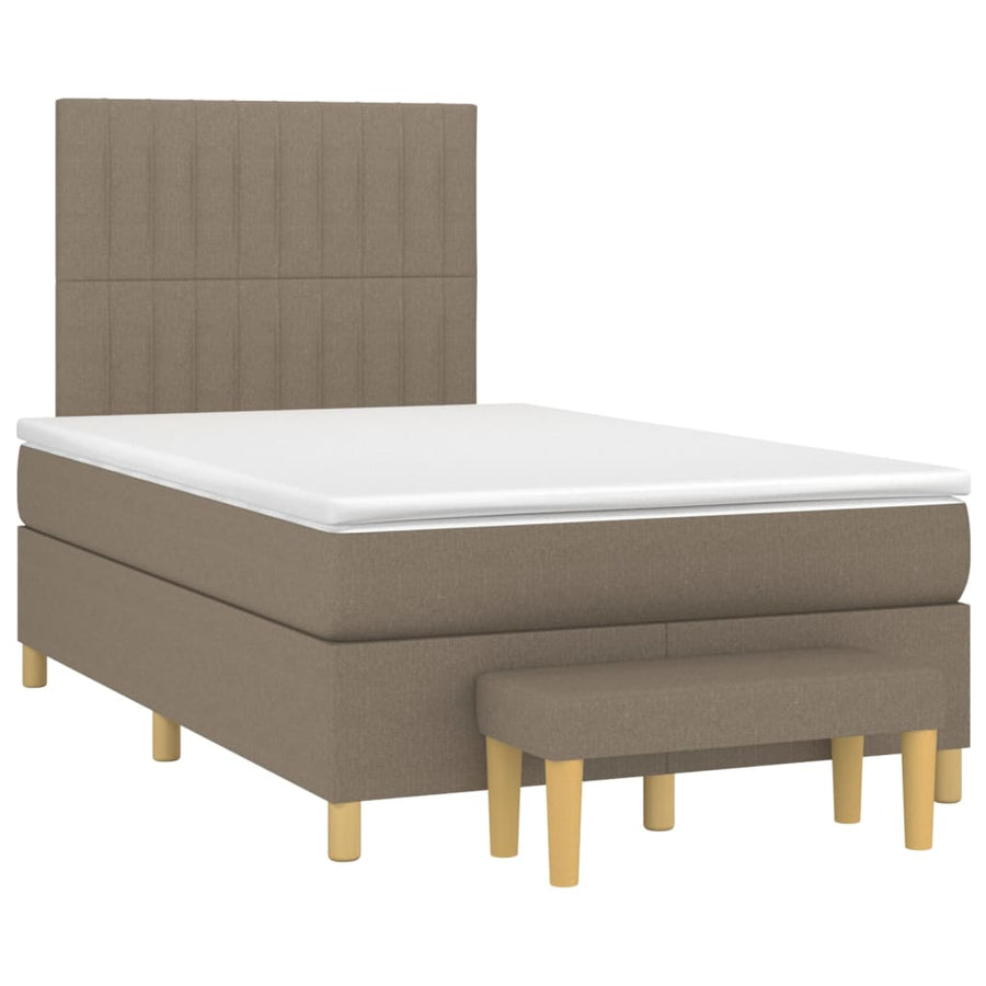 Boxspring met matras stof taupe 120x190 cm