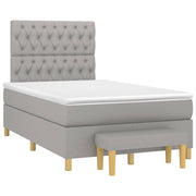Boxspring 120x190 cm stof lichtgrijs