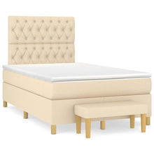 Boxspring Met Matras Stof Kleurig 120 x 190 cm Crème
