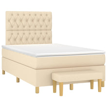 Boxspring Met Matras Stof Kleurig 120 x 190 cm Crème