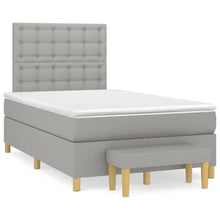 Boxspring met matras stof lichtgrijs 120x190 cm