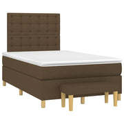 Boxspring met matras 120x190 cm donkerbruin stof
